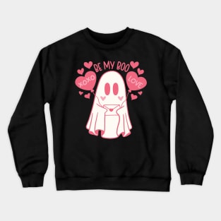 Retro Cute Ghost Valentines Day Heart Will You Be My Boo Crewneck Sweatshirt